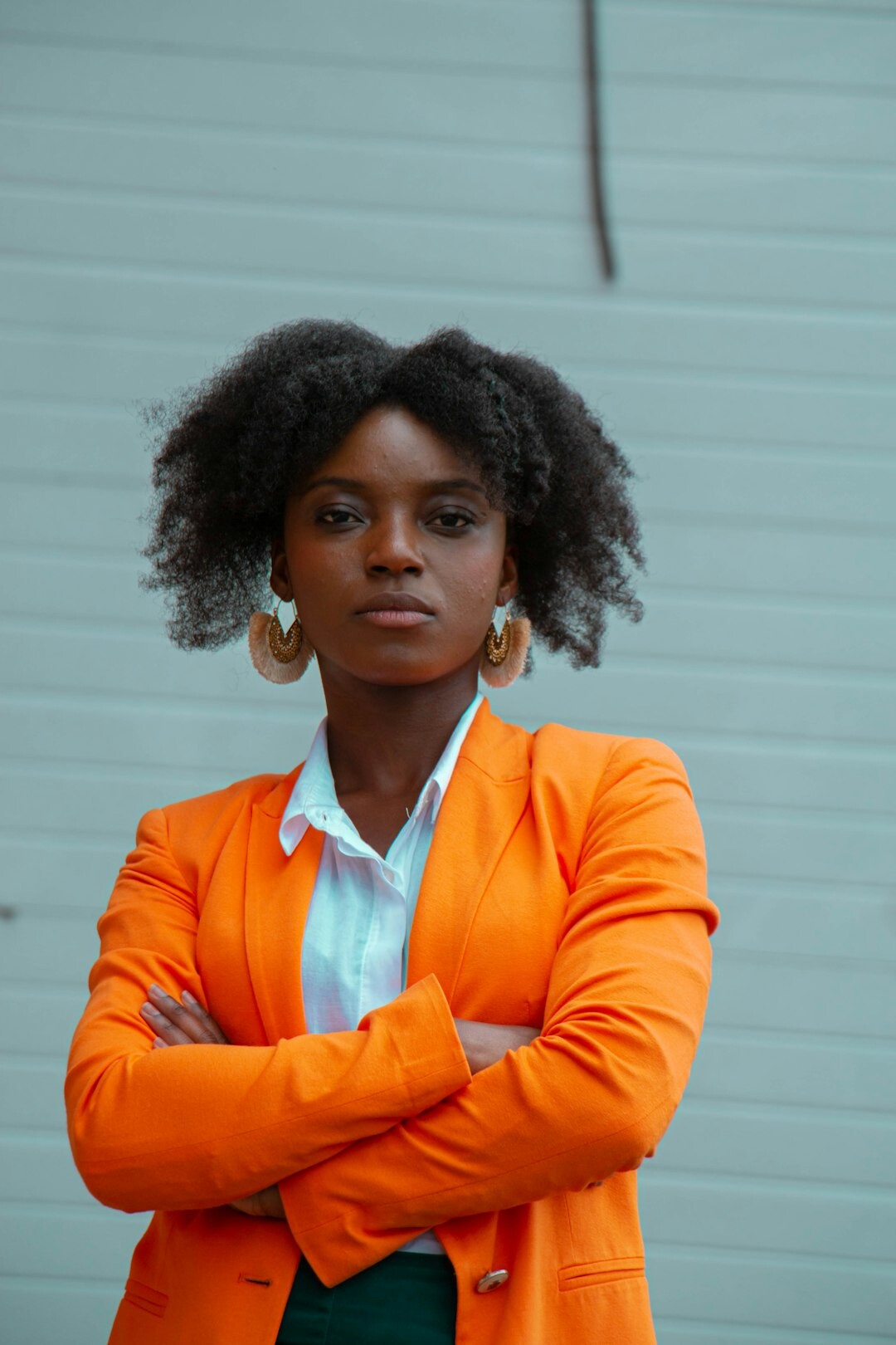 Studio portrait of a young Black Belgian businesswoman